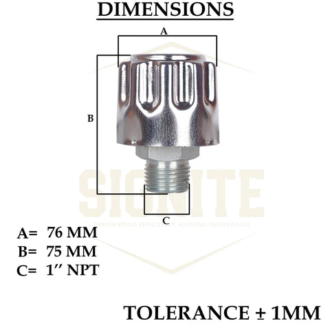 Heavy Duty 1 Inch NPT Breather Cap For Hydraulic Reservoir Tanks With 40 Micron Filtration Metal Vent Cap Chrome Steel Alloy Threaded Oil Tank Breather Cap