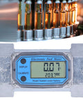 Industrial 2In Turbine Flow Meter With Digital End Turbine Meter For Liquid Fuel Water Gas Oil, front view showing display.
