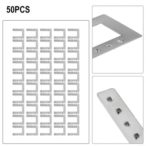 Tough As Nails Stainless Steel Solar Panel Grounding Washer For Rooftop And Ground Mount Systems Featuring Foolproof Cable Clamping and Smooth Installation Built Legit Durable For Any Photovoltaic Project - 50 pack of washers arranged in grid.
