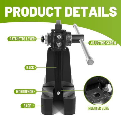 Rough And Ready Cast Iron Arbor Press With 3 Ton Manual Handwheel And 12 Inch Stroke Solid Desktop Bench Tool For Easy Stamping Punching And Precision Metalworking Tasks