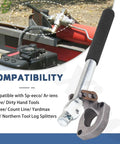 Heavy Duty Hydraulic Direction Control Valve Handle With Easy Install Mounting Bracket And Chain Assembly Replaces 0C000908 0A002851 900-3905-95 26264B 718-0523 Goes With Bandit Wood Chippers And Stump Grinders MTD Craftsman Yard Tools, in use with hydraulic equipment, showcasing installation compatibility with log splitters.
