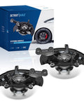 Front Two Piece Steering Knuckles With Wheel Bearing Hub Assembly For Toyota Camry 2012 2017 And Avalon 2013 2016 Replacement Drop In Ready Direct Fit OEM Style Durable Steel Upgrade For Front Suspension And Steering System, shown with packaging.