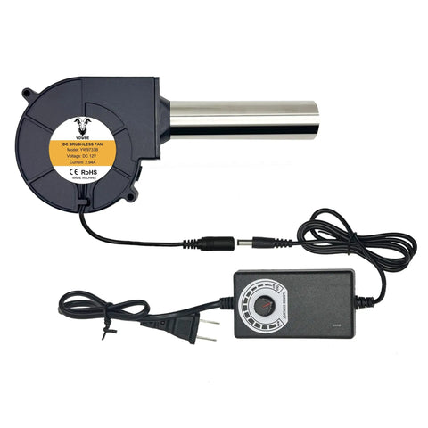Rock Solid Centrifugal Blower Fan With Variable Speed Controller 97 Mm X 33 Mm Tight Squeeze Fit Boosts Airflow Fast For Venting Or Fire Startup Universal AC Wiring Installed