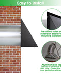 12 Inch Wall Vent Hood Exhaust Cap for Dryer Vent Cover with Screen and Damper Exterior Hooded Wall Vent Installation Detail