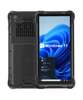 Badass Durability 6.5-Inch Rugged Tablet PC With Honeywell Barcode Scanner And Windows 11 IoT Enterprise OS, front and back view.