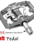 Left pedal of Non Slip 9 Sixteenth Inch Lightweight Nylon Fiber Bike Pedals With Wide Flat Platform showing texture line.