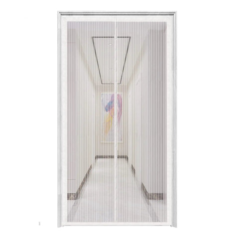 Upgraded Magnetic Screen Door With 36 Strong Magnets, Heavy Duty Mesh, Hands Free Entry For Pets, Fits Doors Up To 38x82 Inches, White