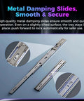 Metal damping slides for Space Saving Dual Layer 3D Printing Workstand With Pull Out Shelves, 15kg Per Layer, secure and smooth operation.