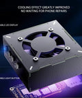 Rechargeable Solder Fume Extractor With Fast Cooling For Quick Smoke Removal, featuring UV curable LED display.