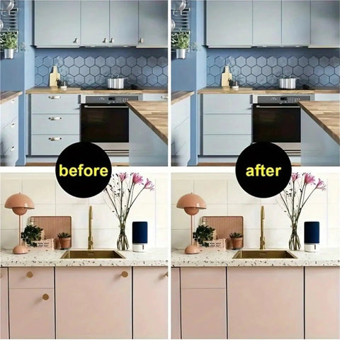 Before and after kitchen makeover with Magnetic Latches 4 Or 10 Pack 304 Stainless Steel Cabinet Hardware With Soft Close And Touch Release