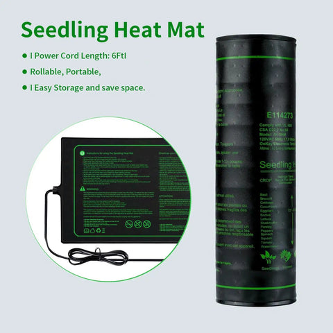 20 Inch By 10 Inch Waterproof Seedling Heat Mat With ETL Certification For Consistent Germination, Indoor Plant Growing, Hydroponics, And Seed Starting In Greenhouse And Cuttings
