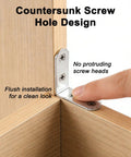 Heavy Duty Zinc Plated L Bracket Corner Braces With Screws showing countersunk screw hole design for flush installation.