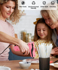 Family using hot glue gun with Full Size Clear Hot Glue Sticks 0.43 Inch Diameter 8 Inch Length 70 Pack for crafts.