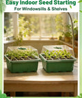 Three Pack Seed Starter Kit With 36 Coco Coir Pellets And 36 Cell Seed Starter Trays With Domes on windowsill