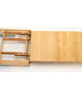 Killer Pull Out Tambour Counter Extender For 21 Inch Drawers Heavy Duty Maple Wood Sliding Cabinet Organizer with extended surface.