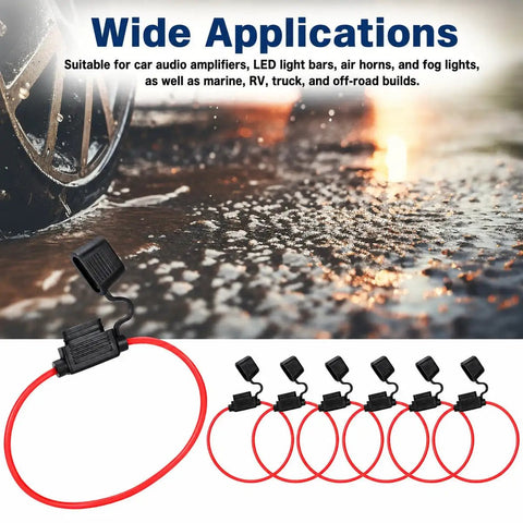 Tough As Nails Inline Fuse Holder Kit Comes Loaded With Six ATC ATO Brackets And Twelve Solid Blade Fuses Rated At 15 And 20 Amps with waterproof design.