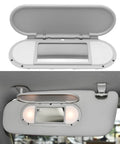Sun Visor Vanity Mirror Cover for Mini Cooper Clubman and Countryman F55 F56 F60 2015 to 2022 3rd Gen Left or Right Side Gray Replacement Fits Perfectly Easy Install Durable ABS Plastic mounted inside car with open cover
