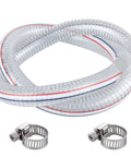 3.3 Foot Steel Wire Suction Hose With 1 Inch Inner Diameter And 1.25 Inch Outer Diameter, Rugged Heavy Duty Three Layer PVC Vinyl Reinforced Tubing
