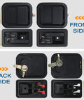 Jeep Wrangler Exterior And Interior Door Handles With Keepers Kit For YJ TJ 1991 2002 Full Doors Front and Back View