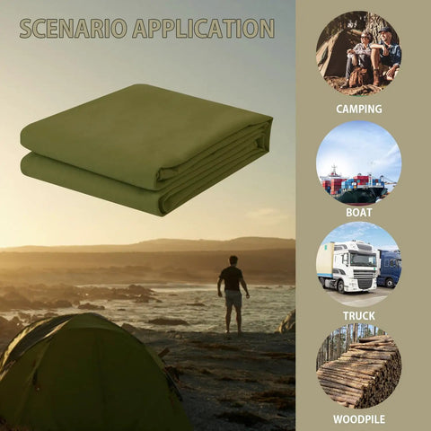Canvas Tarp 10x20ft Heavy Duty All Weather Water Resistant Tarps With Grommets UV Resistant 22 Mil Tarpaulin 14 Oz in outdoor use