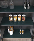 Installed Stainless Steel Look Peel And Stick Contact Paper Dark Green Waterproof Metallic Wallpaper for shelves