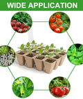 240-Cell Seed Starter Kit With 12-Cell Peat Pots 20 Trays Transplanting Tools And Plant Labels Biodegradable Root Friendly Seedling Cups
