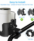 Universal Adjustable Golf Cart Cup Holder And Phone Mount Fits Ezgo Club Car Yamaha Models with adjustable clips for easy installation.