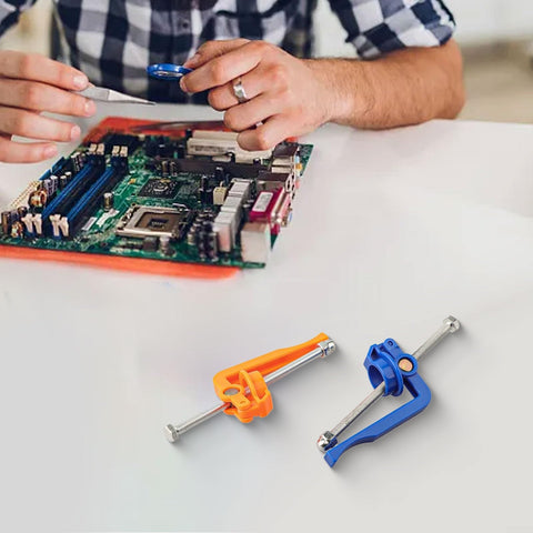 Two Pack Solder Paste Dispenser Kit With Ergonomic Grip For Precise 5cc And 10cc Solder Oil Application shown with circuit board