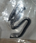 Close-up of Mitsubishi MR970563 Fuel Filler Door Release Cable Clip Genuine OEM Part showing metal structure