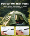 Tent with repaired pole using 1/8 Inch By 100 Feet Bungee Cord Elastic Shock Cord For Kayak, DIY Projects, Tie Downs, And Crafts