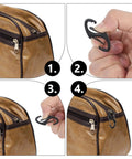 Demonstration of 20 Pack Heavy Duty Zipper Clips Anti Theft Carabiner Clips for securely attaching to bag zippers