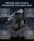 Pro Grade Telescope Focusing Seat For 140mm Reflector With 1.25 Inch Focuser And Locking Knob, Smooth Precision Focusing displayed