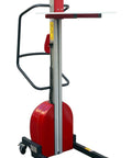 Heavy Duty Electric Lift Work Positioner Truck With 330 Lbs Capacity And 59 Inch Platform Rise For Easy Maintenance, steel build, compact design.