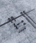 5 Ft Bypass Barn Door Hardware Kit With Single Track 60 Inch Sliding Track components on gray background