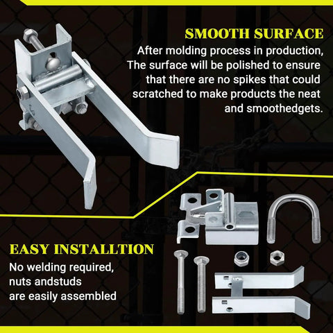 Heavy Duty Chain Link Gate Latch For 1-5/8 To 2 Inch Gate Frames, Single Arm Fence Gate Latch with smooth surface design