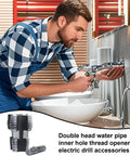 Heavy Duty Pipe Internal Threader Tool Built With Beefy Steel For Quick No Nonsense Threading Jobs, being used on a sink.