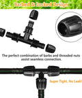 10 Pack Half Inch Drip Irrigation Barbed Tee Connectors With Locked Nut Anti Drop, Fits Standard 0.62 To 0.65 Inch Drip Tubing