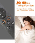 Sleeping woman next to remote control with timing function for Tripod Floor Lamp With Remote And Touch Control, LED 3 Color Temperatures.