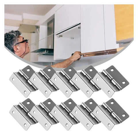 Heavy Duty Ball Bearing Door Hinges Set of 10 Tri Fold Hinges for Vintage Wooden Chests and Cupboards Stainless Steel Build With Quiet Close and Smooth Operation Tough as Nails for Everyday Use, 10 stainless steel hinges