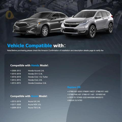 Mass Air Flow Sensor MAF For Honda Accord 2.4L 2008-2012 And Acura ILX TSX NSX 2.4L 3.5L Engine Models Plug And Play Upgrade For Reliable Performance Today compatible with Honda and Acura models