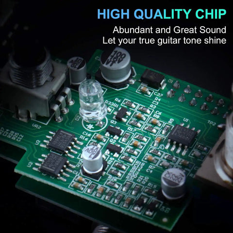 Close-up of internal circuit board for Beefy Crunch Distortion Guitar Effects Pedal Mini Single Type DC 9V True Bypass With Noise Reduction