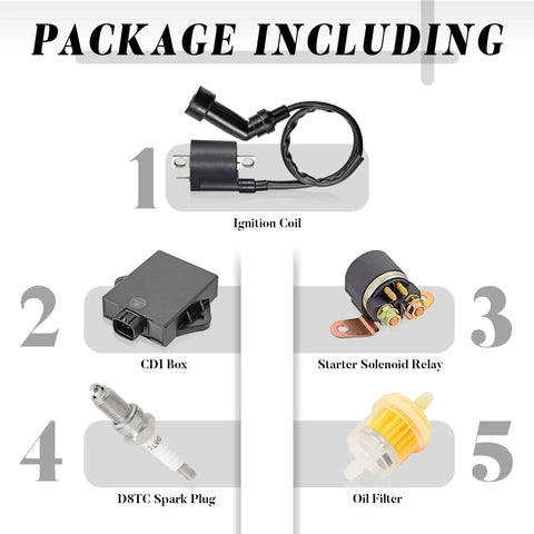 Ignition CDI Box Kit With Spark Plug Starter Solenoid Relay Plug And Play For Arctic Cat Quad 300 2X4 4X4 1998 To 2005 And Arctic Cat 250