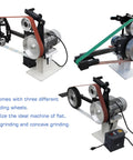 Heavy Duty 71 Inch Variable Speed Belt Sander Grinder That Slays Rough Stock with three grinding wheels for versatile use.