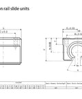 Technical drawing of linear motion rail slide units for Heavy Duty Linear Rail Kit With 200mm Rails And SBR12UU Slider Blocks