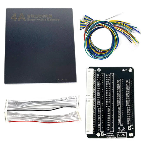 Active Battery Balancer With Docking Adapter 1mV Precision Equalizer For 8S To 24S Li Ion LiFePO4 LTO Packs kit and wires