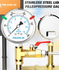 Stainless Steel Liquid Filled Pressure Gauge With 2.5 Inch Dial 0 To 200 PSI One Quarter Inch NPT Lower Mount Heavy Duty