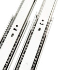 Close-up of 16 Inch Full Extension Side Mount Ball Bearing Drawer Slides, zinc plated steel, for cabinets and drawers, shown in detail
