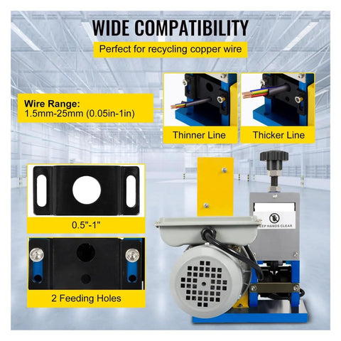 Top Tier Portable Electric Wire Stripping Machine For Scrap Copper Recycling High Speed Cable Cutter with wide compatibility features.