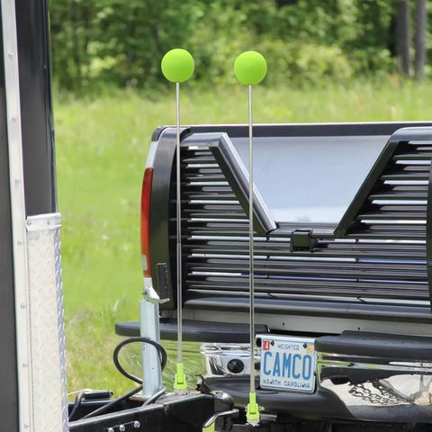 Upgraded Trailer Alignment Kit With Magnetic Hitch Line Up installed on truck for easy hitching alignment