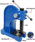 1 Ton Manual Desktop Punch Press Machine With 5.5 Inch Work Height Cast Iron Body for Stamping Bending Stretching and Forming